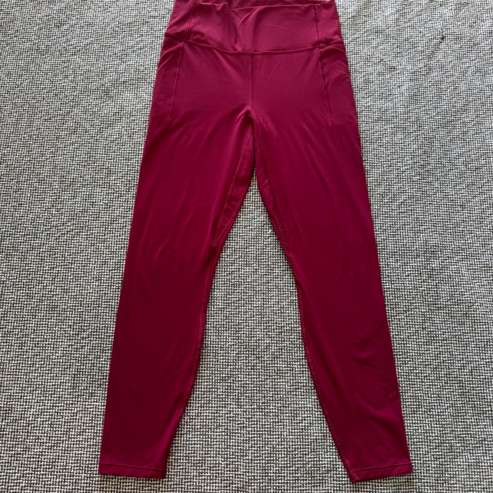 Calia by Carrie Underwood Womens High Rise Pocket Leggings Berry Pink Size Small
